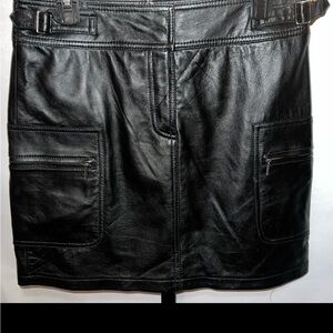 INC International Concepts Leather Mini Skirt Y2K Sz 8